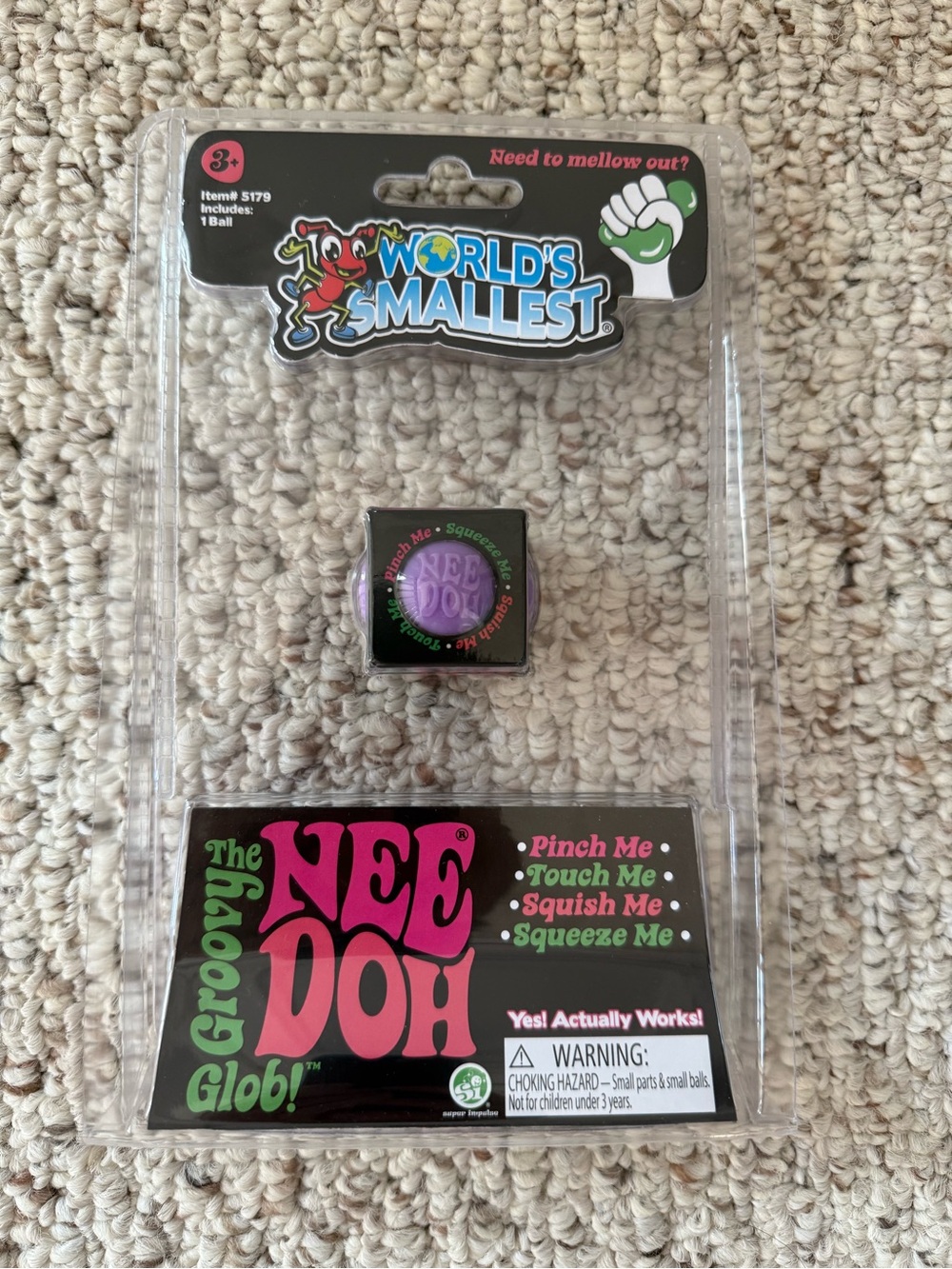 World’s Smallest NeeDoh Purple NEW Sealed HTF